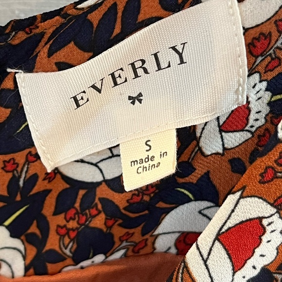 Anthropology Everly floral dress navy orange sleeveless size small. 1309 - Picture 3 of 5